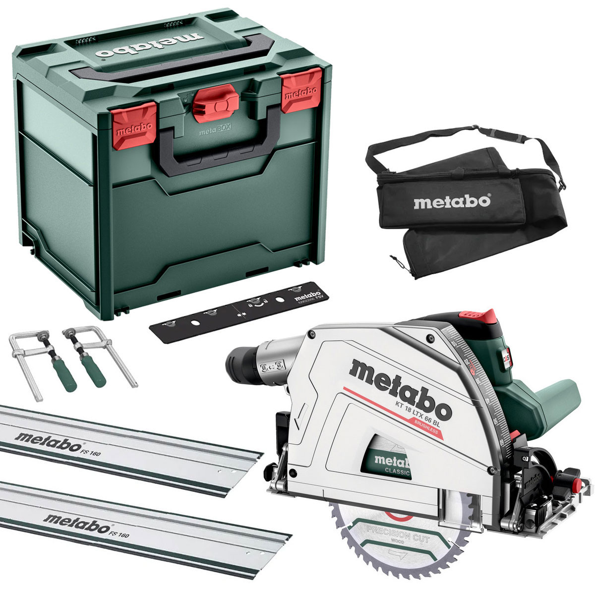 Metabo KT18 LTX 66 BL 18V 165mm Plunge Saw Set Body Protrade