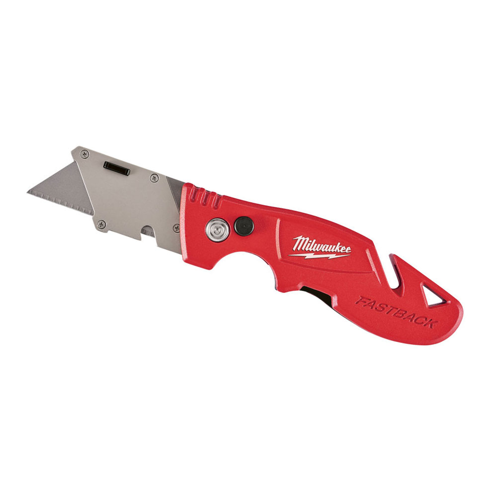 Milwaukee Fastback Flip Utility Knife c/w Blade Storage - Protrade