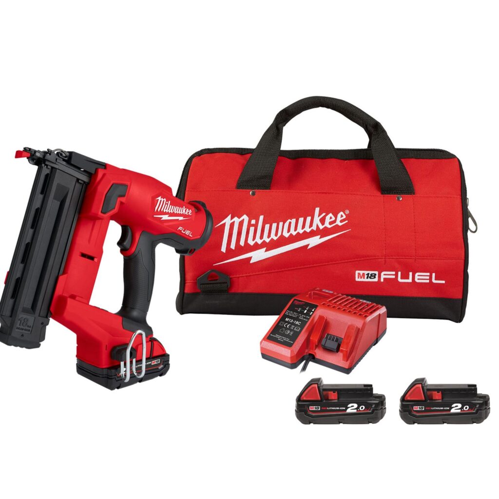 Milwaukee M18FN18GS 18V Fuel 18G Brad Nailer c/w 2 x 2.0Ah - Protrade