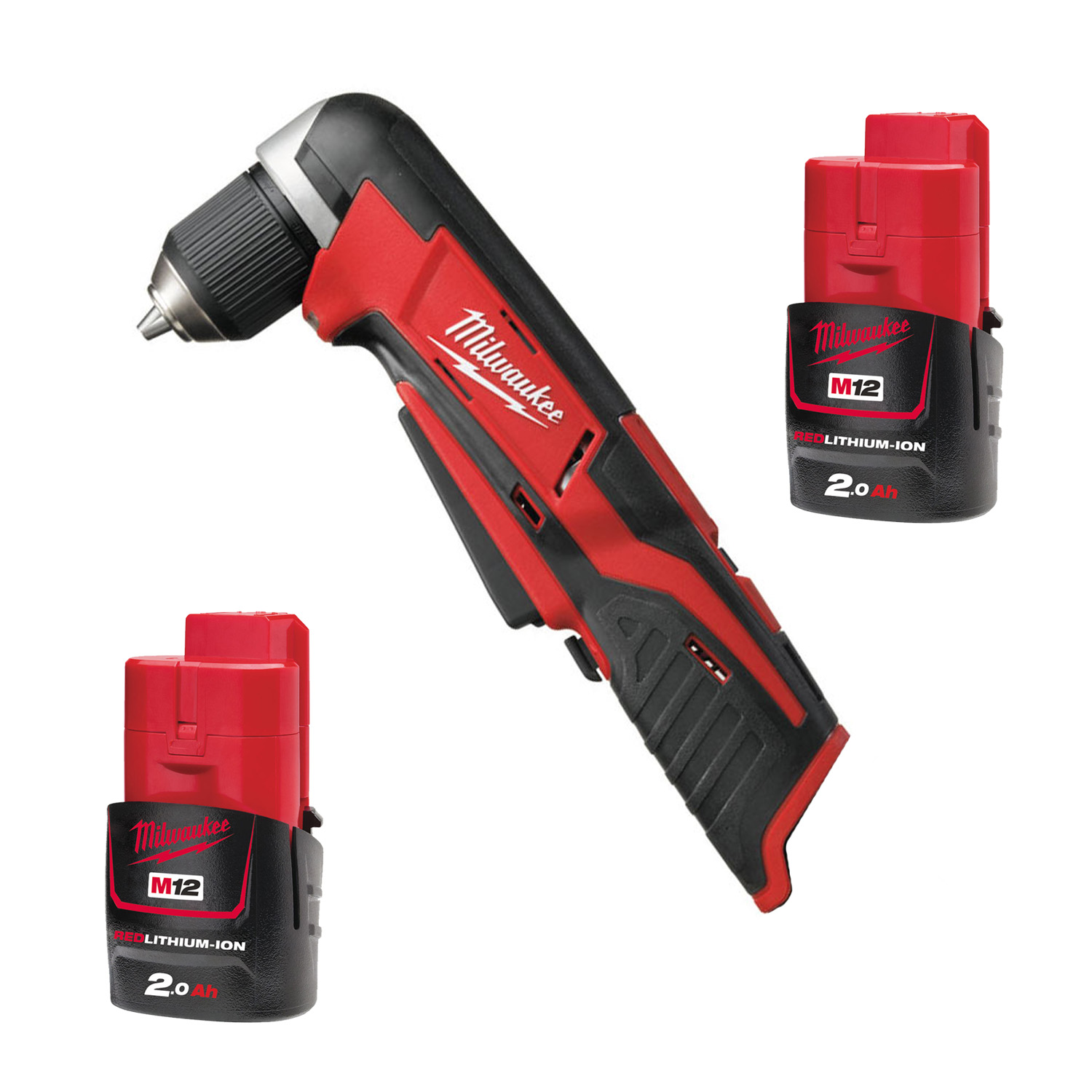 Milwaukee C12RAD 12V Compact Angle Drill c/w 2 x 2.0Ah Batts - Protrade