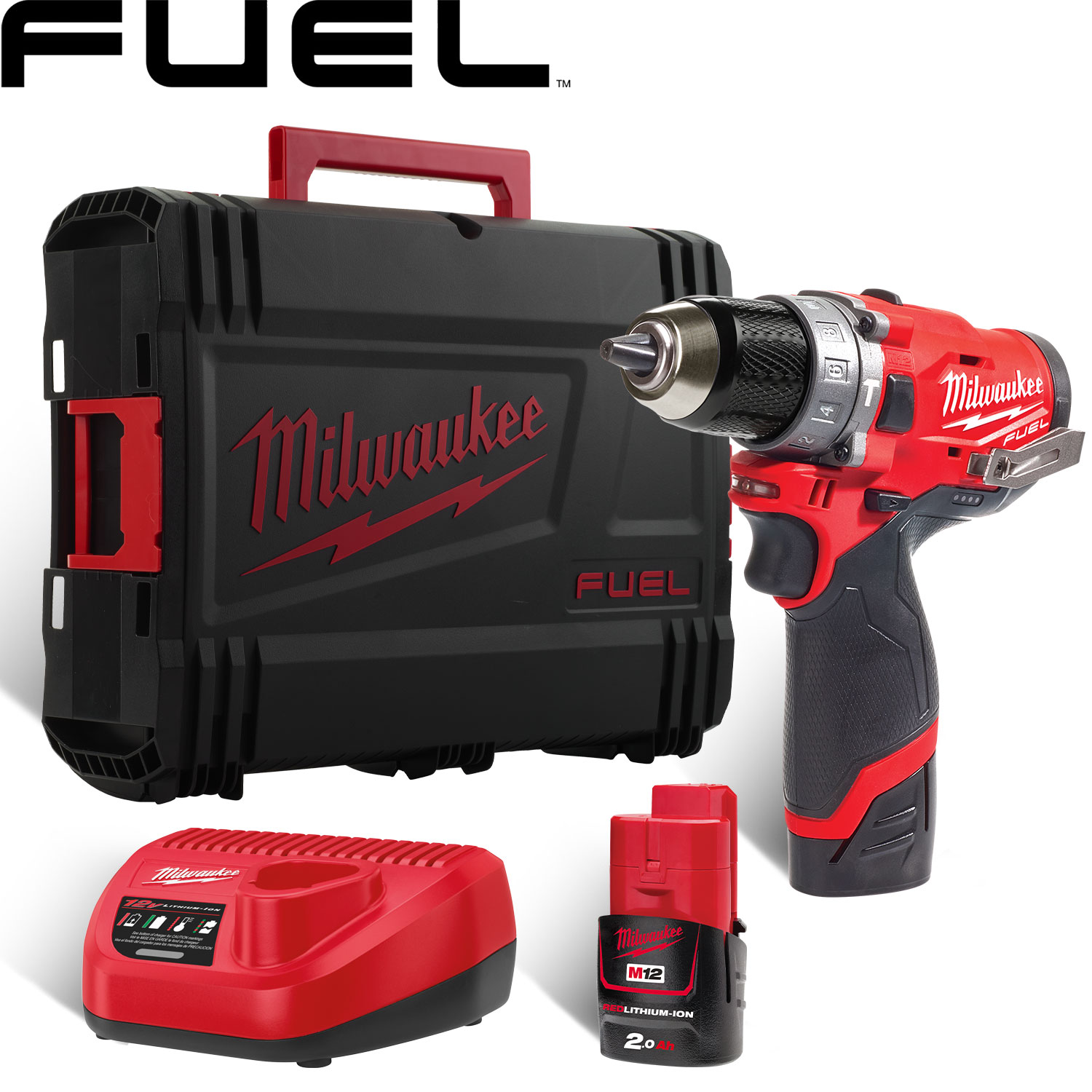 Milwaukee M12FPD 12V Fuel 2 Combi Drill c/w 2 x 2.0Ah Batts | Protrade