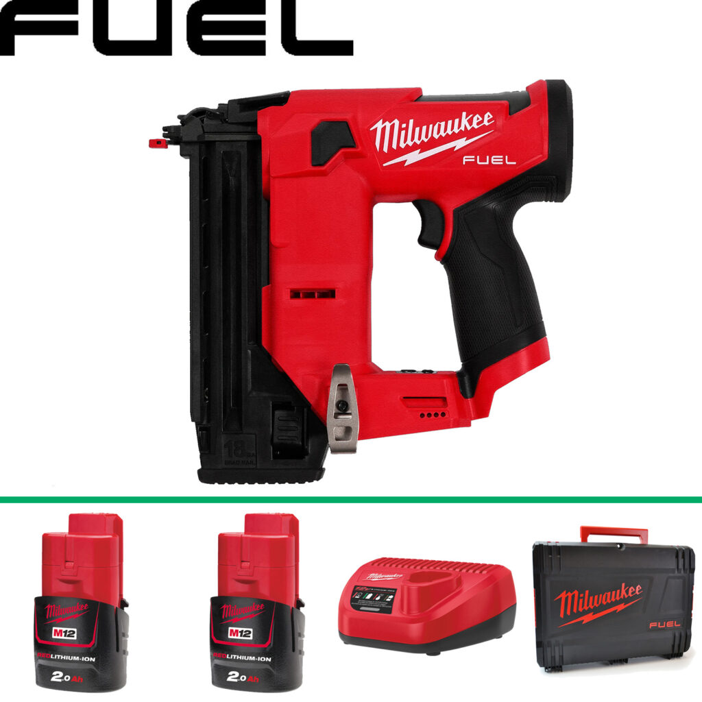 Milwaukee M12FCN18GS 12V FUEL 18G Straight Brad Nailer Kit - Protrade