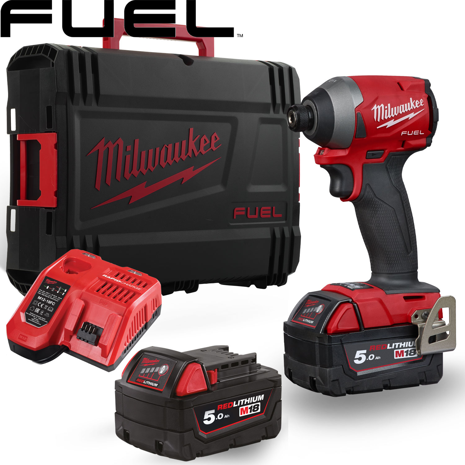 Milwaukee M Fqid V Fuel Surge Impact Driver C W X Ah Bat Protrade