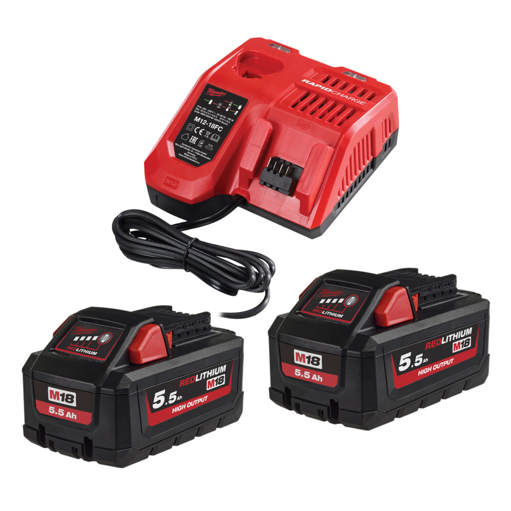 Milwaukee M18HNRG 2X 18V 5.5Ah High Output Batteries/Charger - Protrade