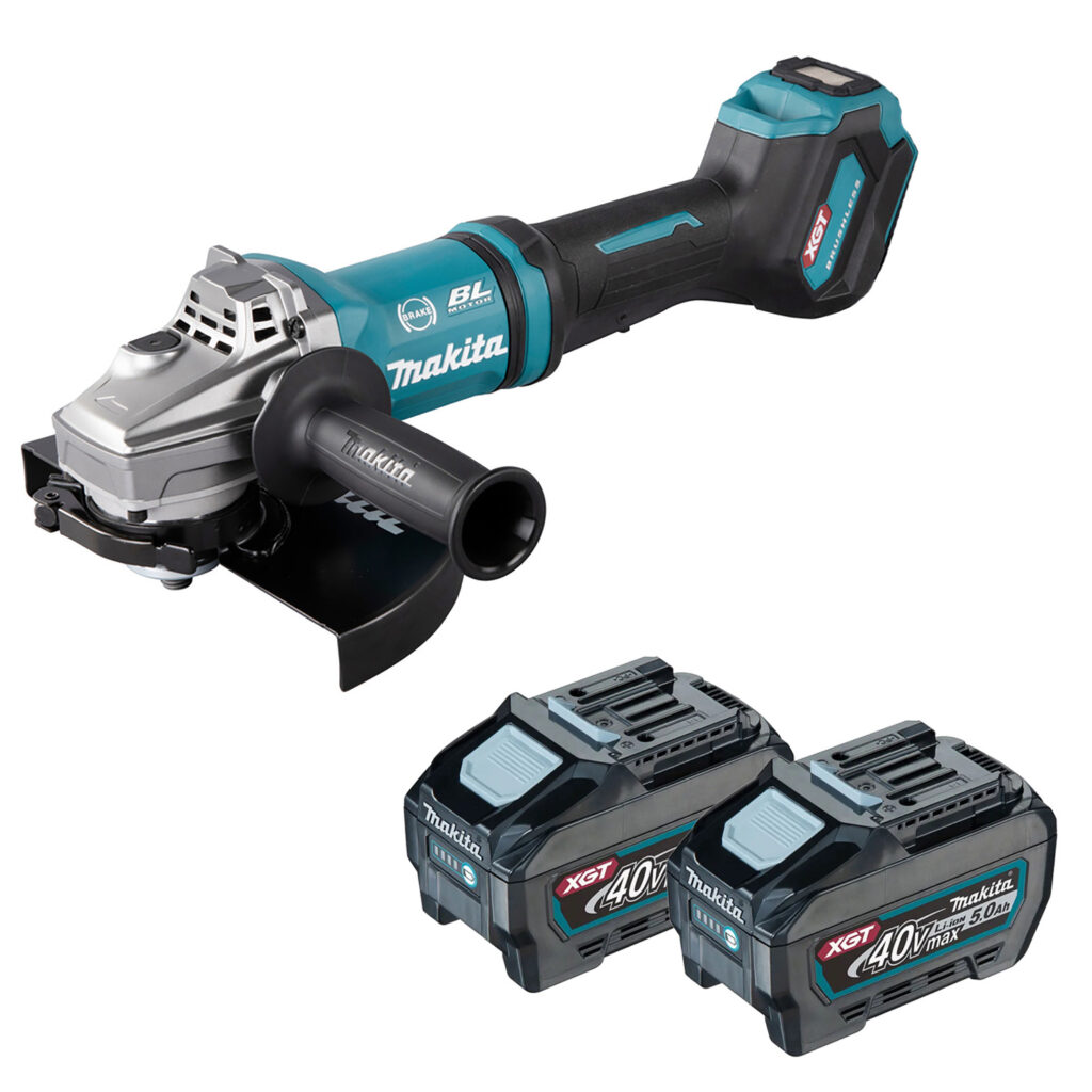 Makita GA038GT 40V XGT 230mm Angle Grinder c/w 2 x 5Ah Batts - Protrade