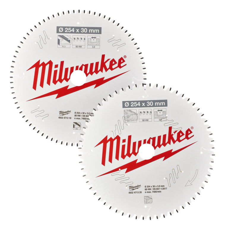 Milwaukee 254mm Wood Saw Blades for Mitre Saws – Pack of 2 - Protrade