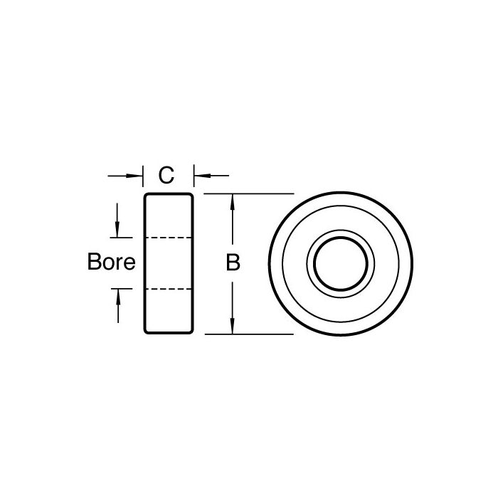 Trend B19 19.1mmØ x 6.35mm Bore Router Cutter Bearing - Protrade