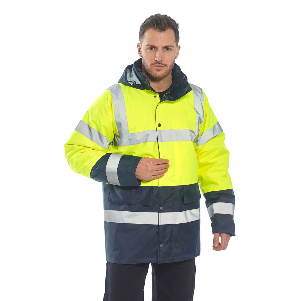 Yellow & Navy High Visibility Contrast Traffic Jacket - Protrade