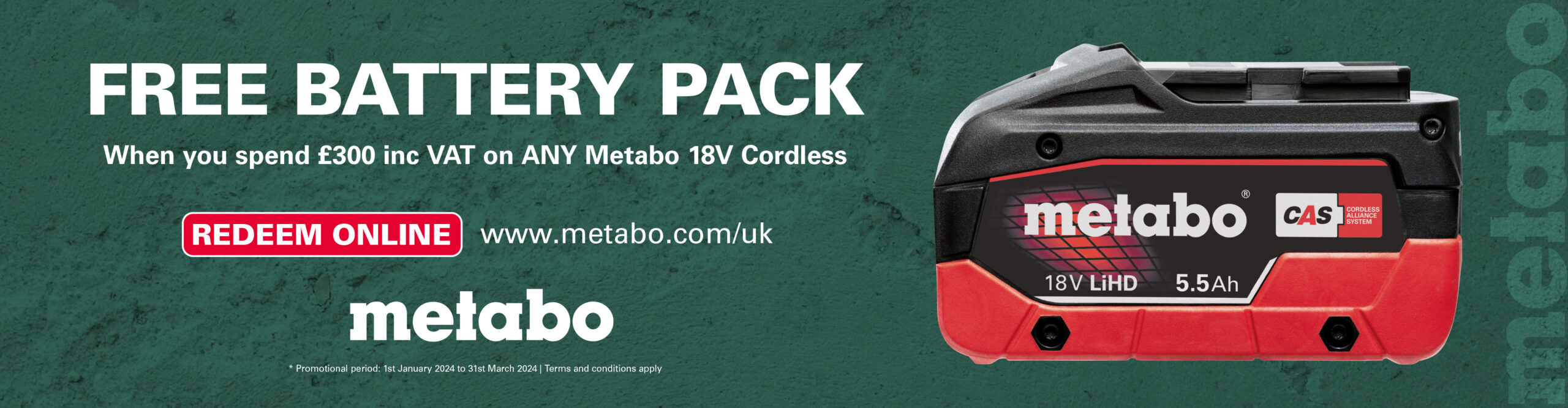 Metabo 18v cheap 5.5 ah battery